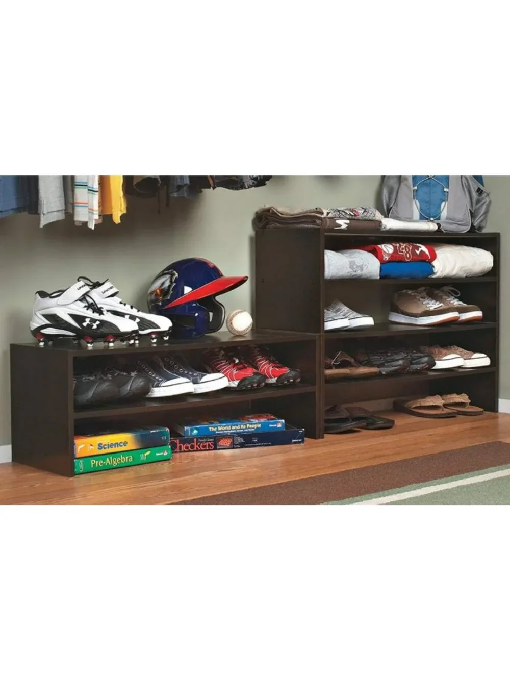 Stackable 31-Inch Wide Horizontal Organizer - Espresso Storage Solution for